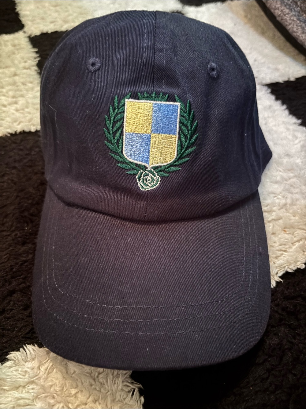 Navy Baseball Cap with Shield Embroidery